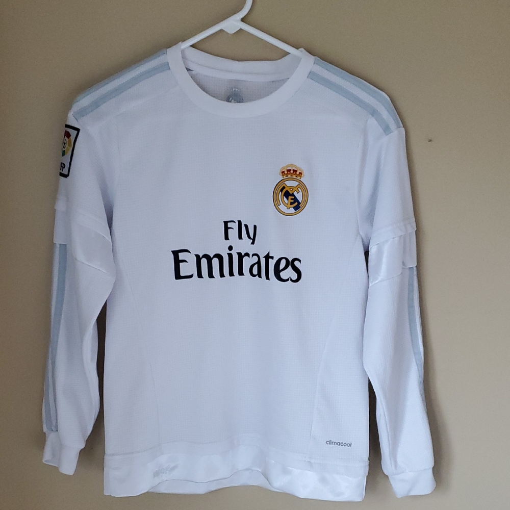 Real Madrid White Long Sleeve Jersey and Shorts